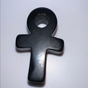 Black Ankh Pendant - Sleek Symbolic Necklace Charm